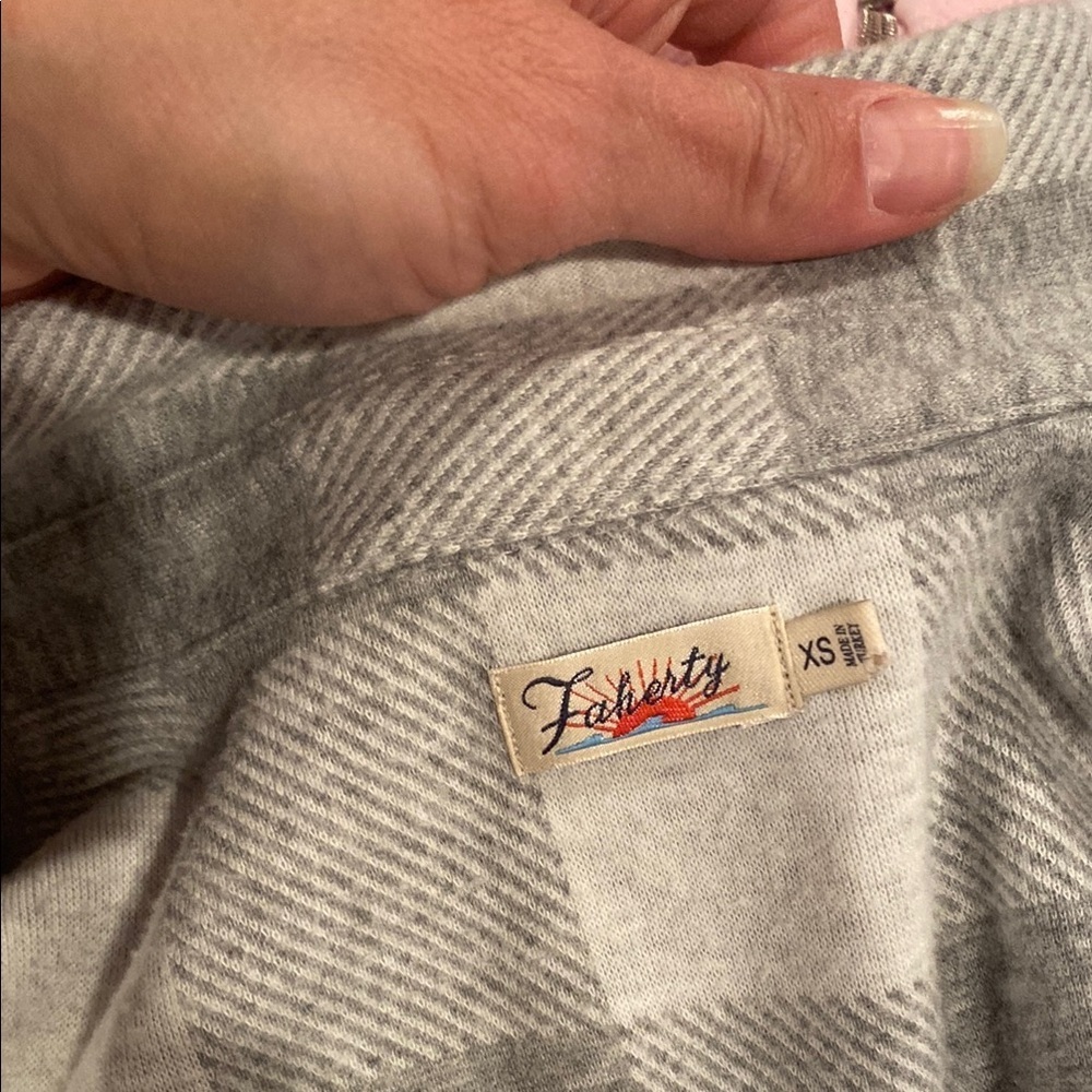 Faherty Gray Plaid Button Down Shirt - image 8